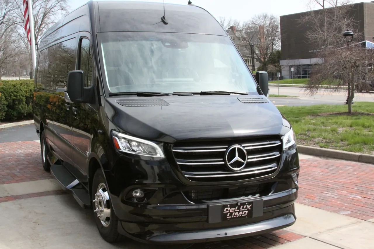 Black 2024 Mercedes-Benz SPrinter, photo 2 for minibus rental