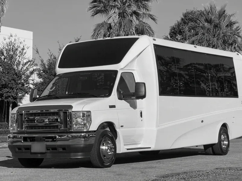 23 Passenger 2025 E-450 Luxury Coach 23 Passenger 2025 E-450 Luxury Coach in white, available to rent
