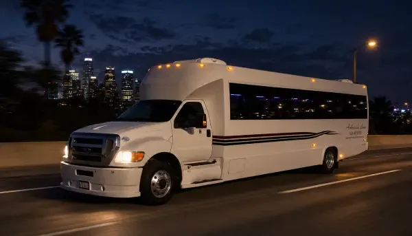34 Passenger Party Bus 34 Passenger Party Bus in white, available to rent