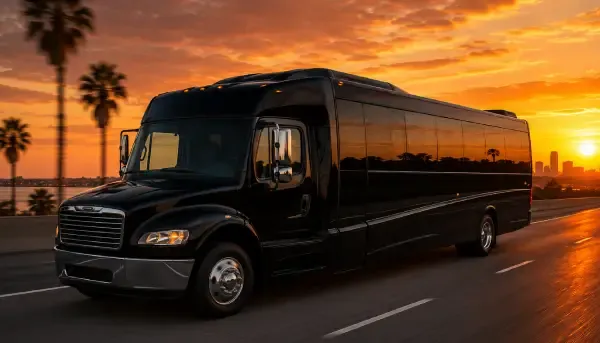 38 Passenger Party Bus 38 Passenger Party Bus in black, available to rent