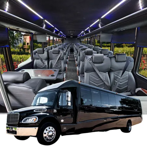 51 Passenger Bus with Executive Tables 51 Passenger Bus with Executive Tables, available to rent