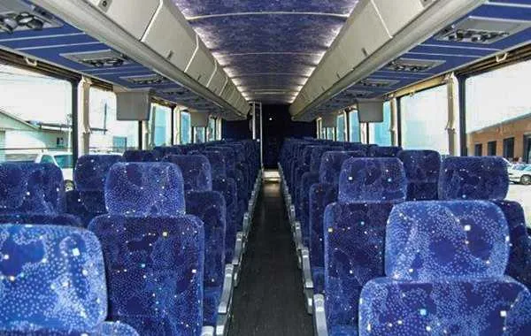55 Passenger Charter Bus – seating, overhead parcel racks