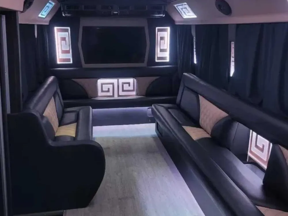 CNG Party Bus in black, available to rent