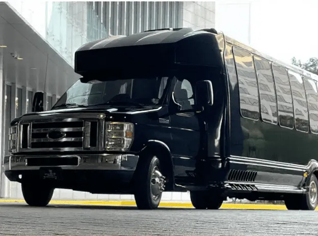 Executive Limousine Bus exterior for party bus rental