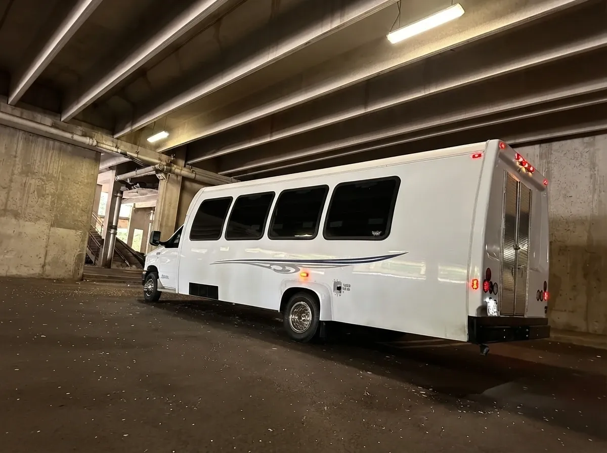Ford E-450 Series Party Bus in white, image 2