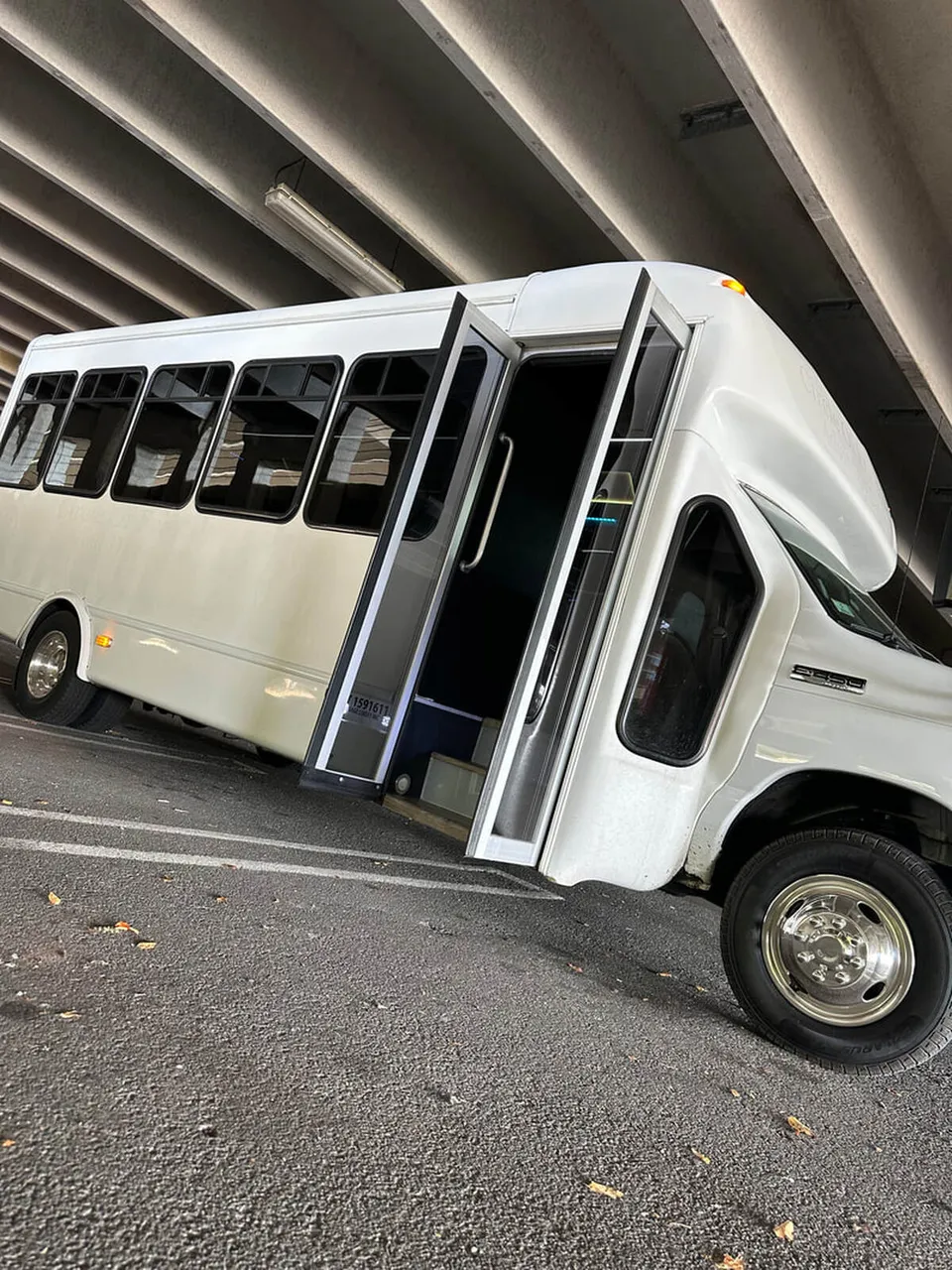 White Ford E-450 Series Party Bus exterior, photo 9 for party bus rental