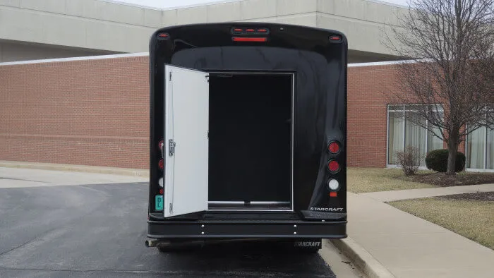 28 Passenger Ford F550 Executive VIP Mini Coach in black – exterior view, image 4