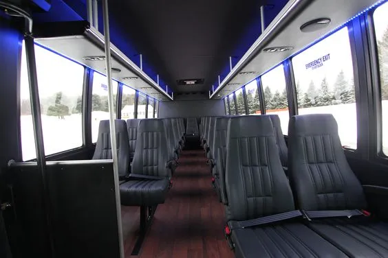 44 Passenger Ford F650 Executive VIP Shuttle Bus 44 Passenger Ford F650 Executive VIP Shuttle Bus – seating, LED accent lighting and grab handles and rails