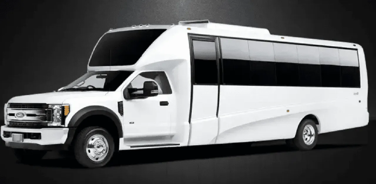 White Ford Mini-Coach for minibus rental