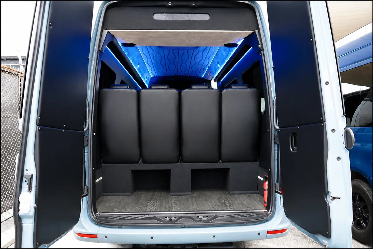 Gray Luxury Sprinter Shuttle Van interior, photo 3 for minibus rental