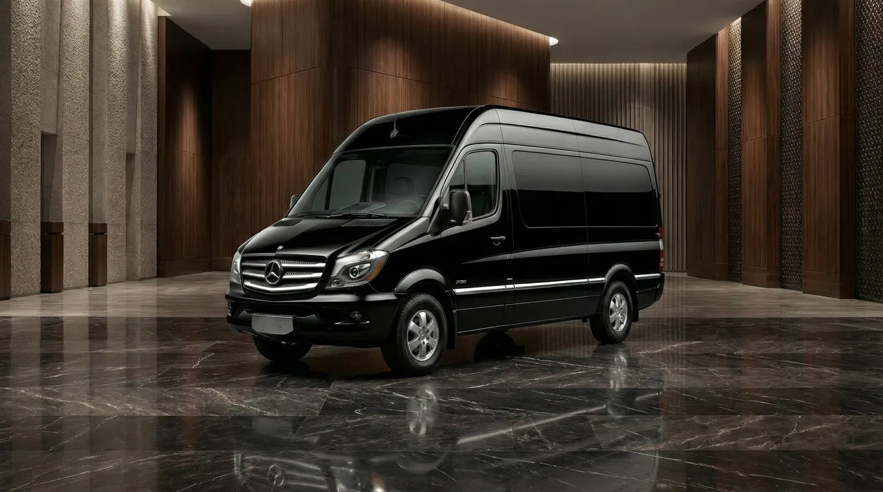 15 Passenger Hi-Top Luxury Mercedes-Benz Sprinter Van for minibus rental