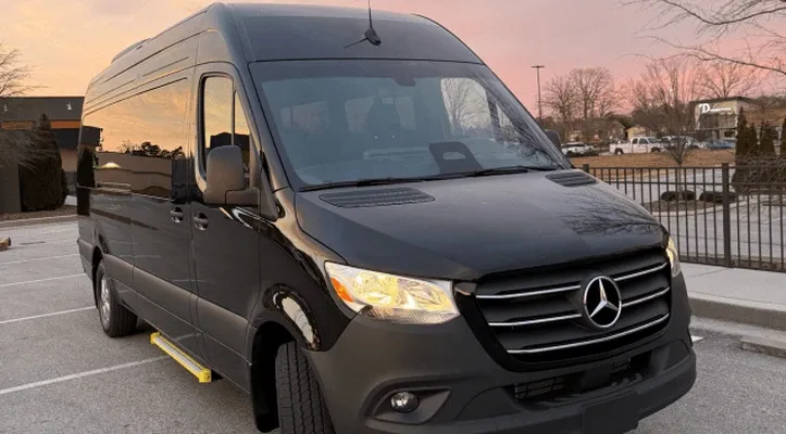 Mercedes-Benz Sprinter in black, available to rent