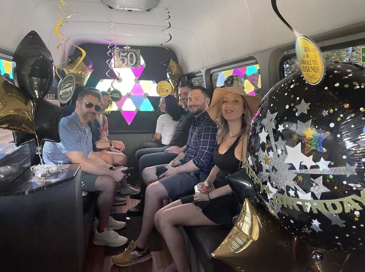 Black Mercedes-Benz Sprinter Limousine Mercedes-Benz Sprinter Limousine in black, available to rent