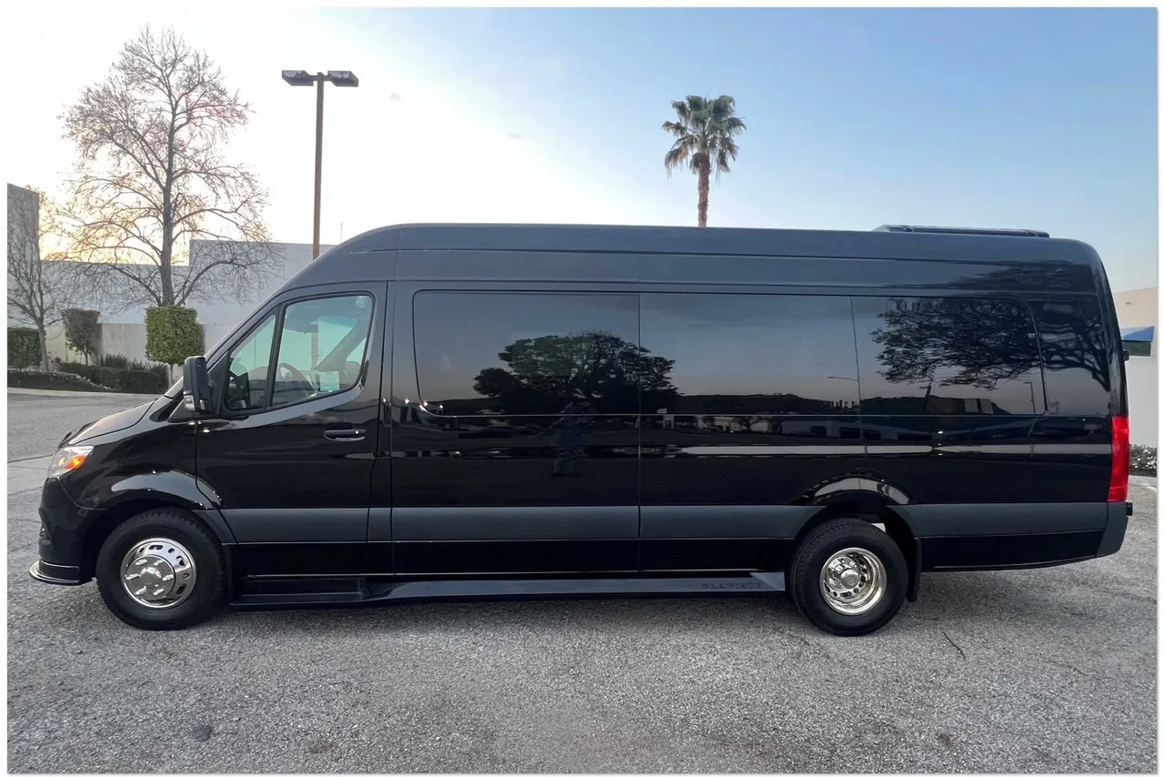 Mercedes-Benz Sprinter Limousine in black, available to rent