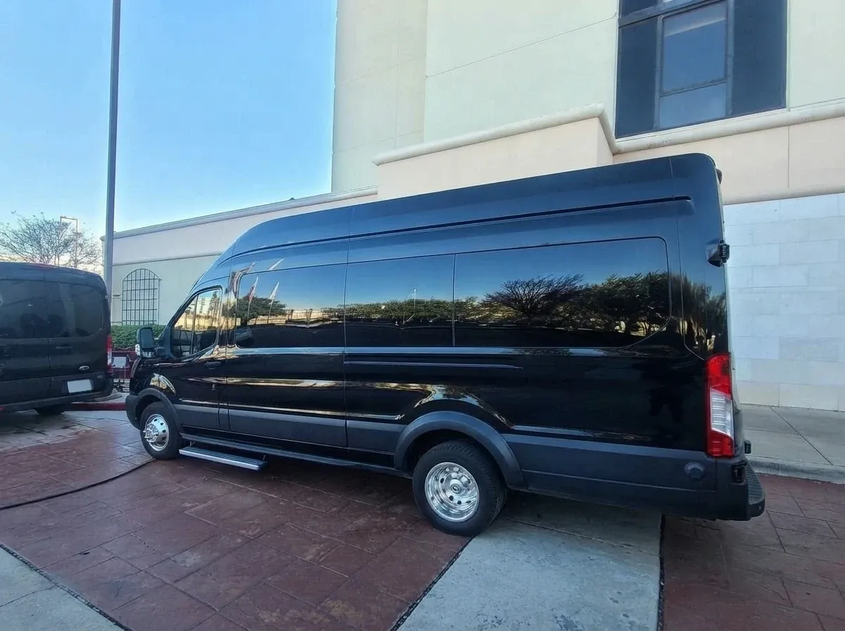 Black Mercedes-Benz Sprinter Van Mercedes-Benz Sprinter Van in black, available to rent