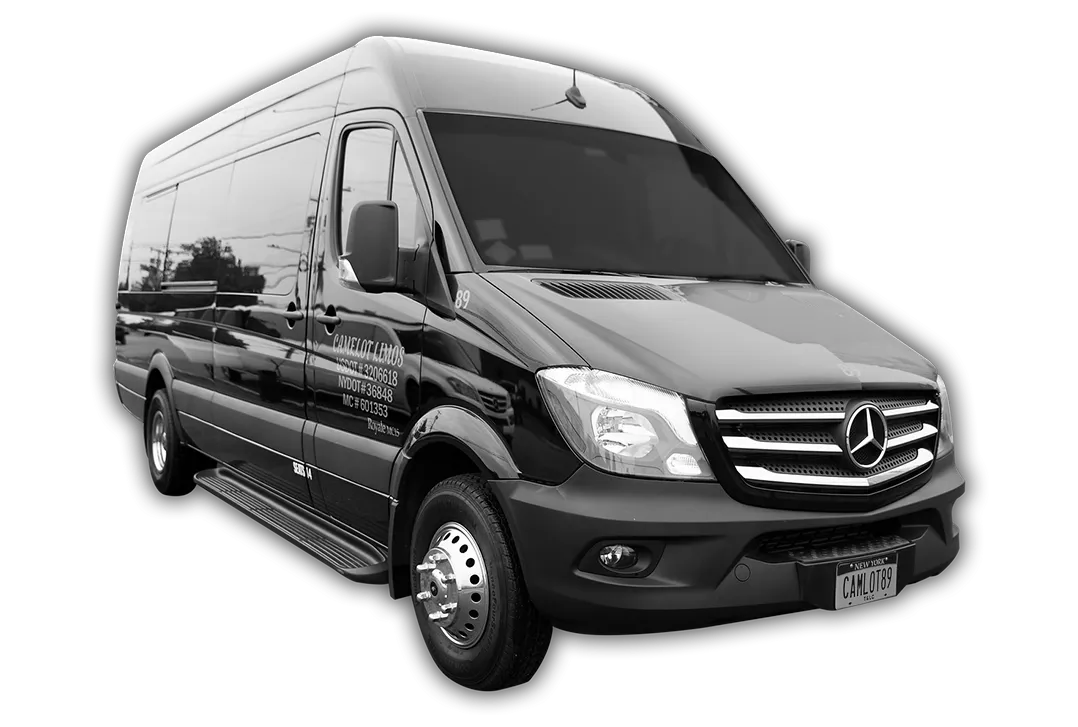 Black Mercedes Executive Sprinter for minibus rental