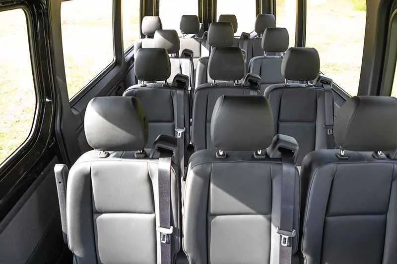 Mercedes Sprinter- 14 Pax Mercedes Sprinter- 14 Pax interior for minibus rental