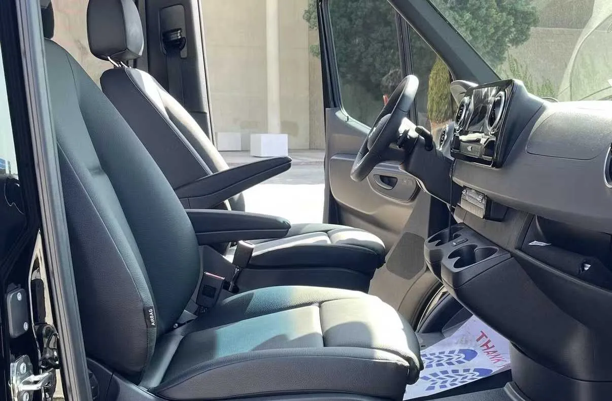 Mercedes Sprinter Van interior for minibus rental
