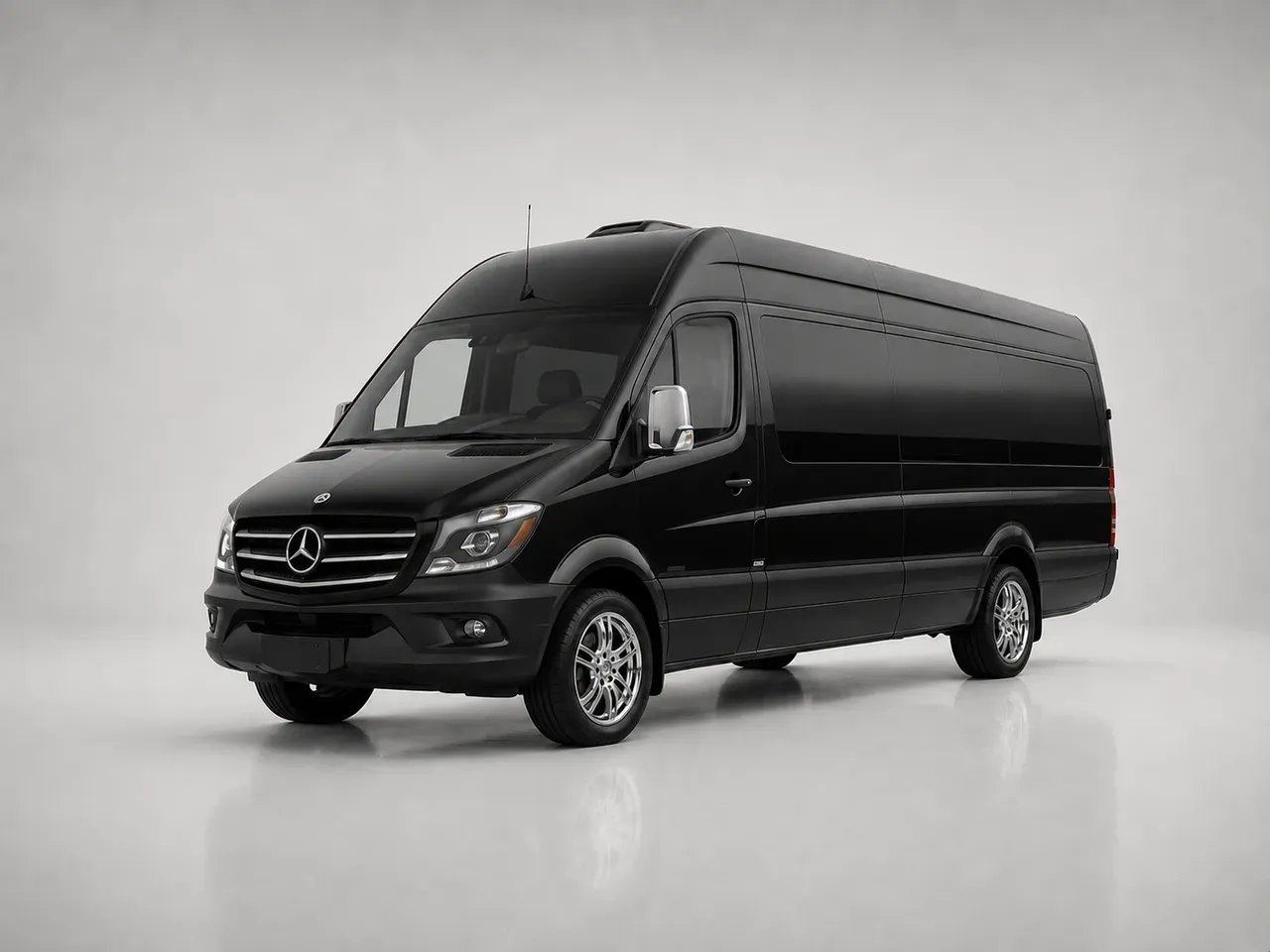 Black Mercedes-Benz Metris exterior for minibus rental