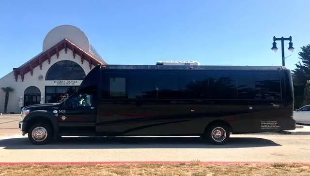 28 Passenger Mini Coach in black, tinted windows