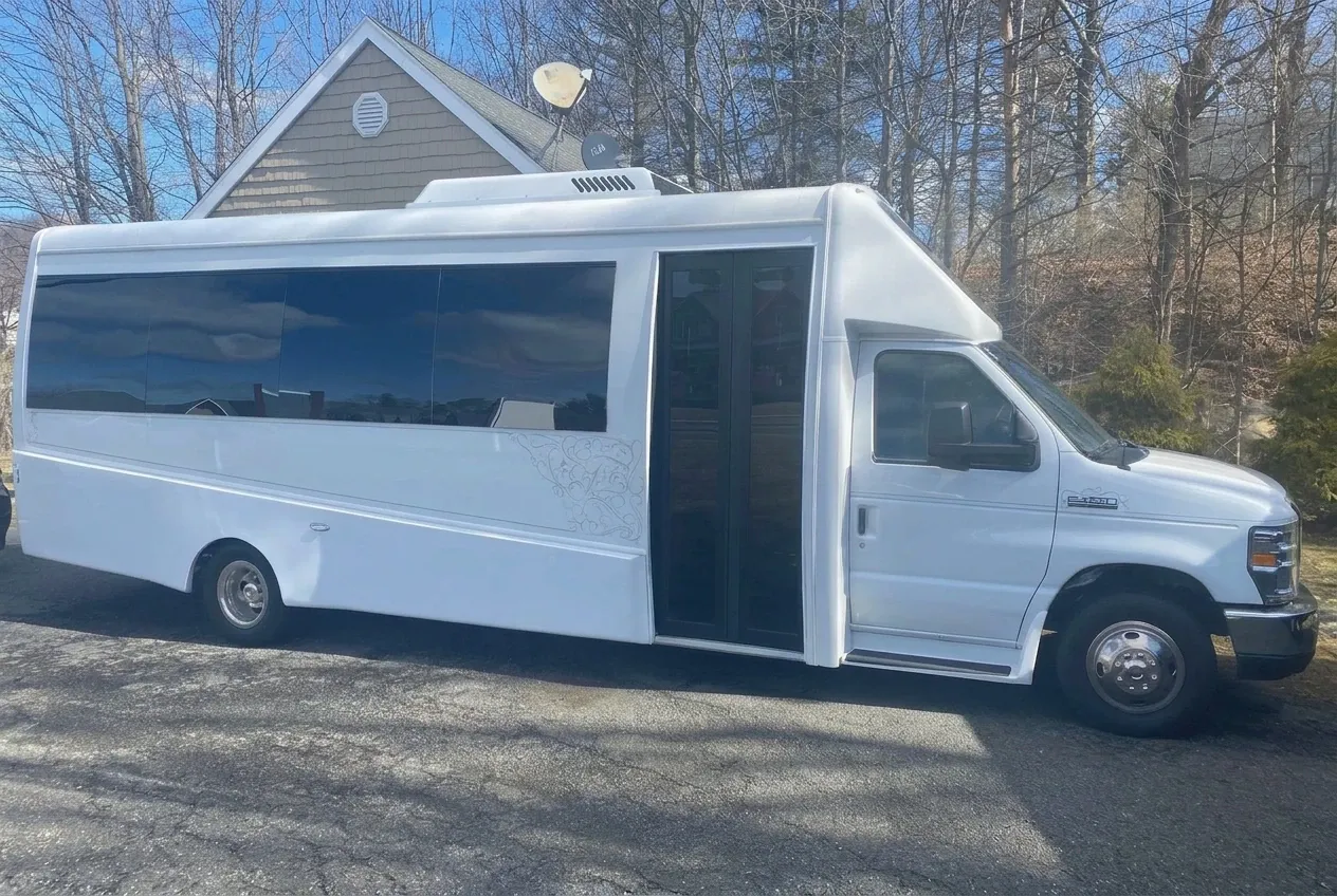 Black 44 Passenger Mini Coach 44 Passenger Mini Coach in black, available to rent