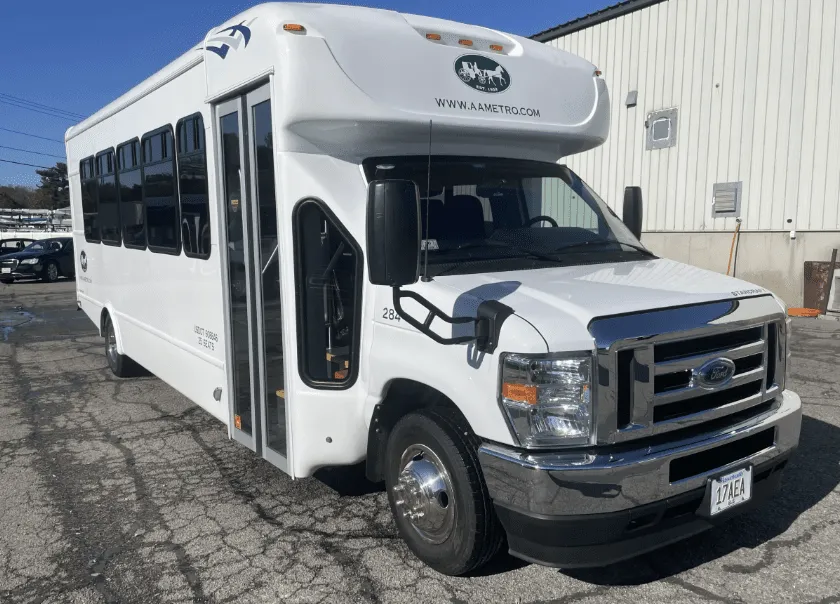 White 24 Passenger Mini Coach for minibus rental
