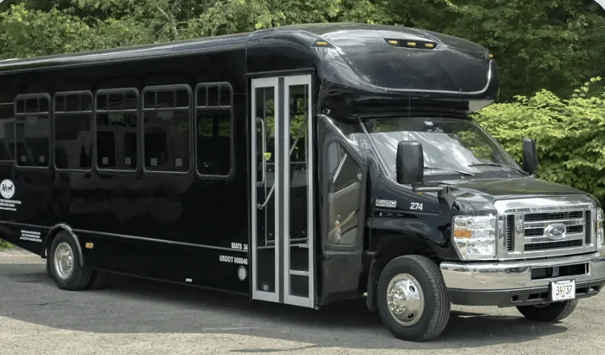 Black 24 Passenger Mini Coach for minibus rental