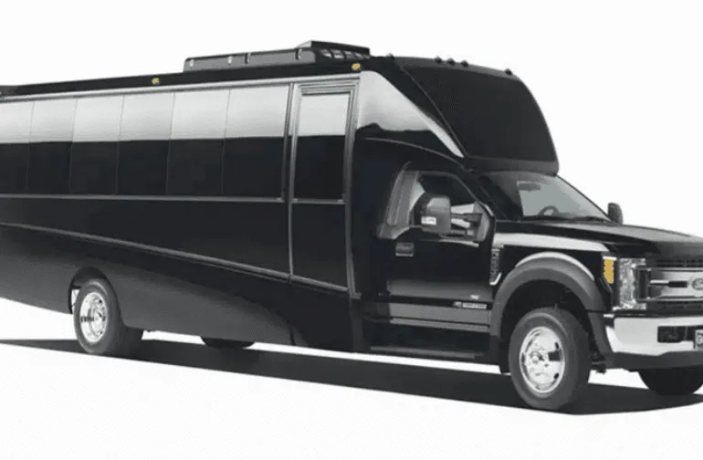 Mini Coach Executive in black, available to rent