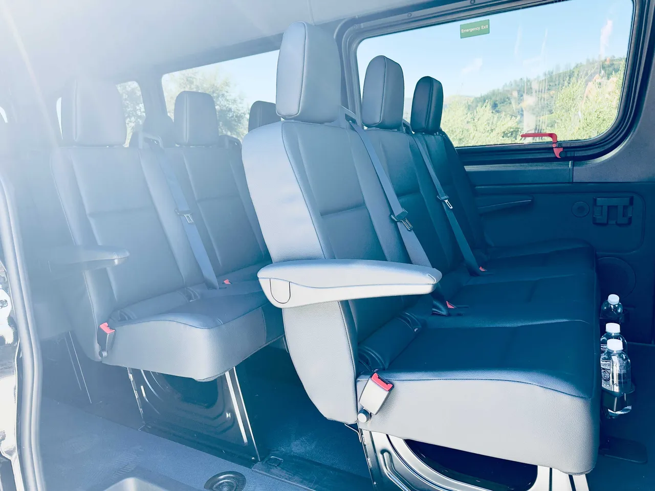 Sprinter Shuttle Sprinter Shuttle interior with passenger seat belts for minibus rental