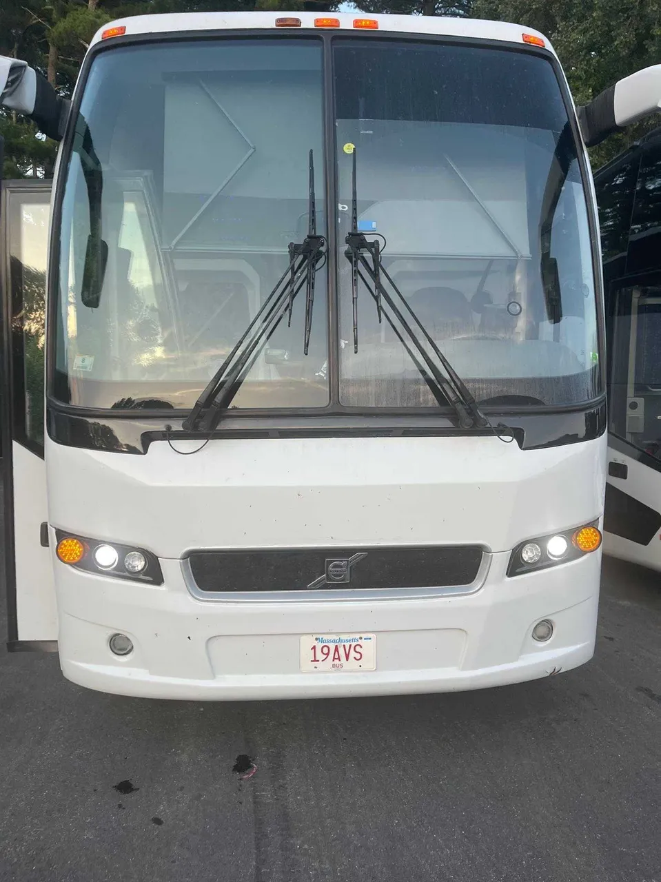 White Volvo Motor Coach, photo 2 for charter bus rental in West Enfield, ME
