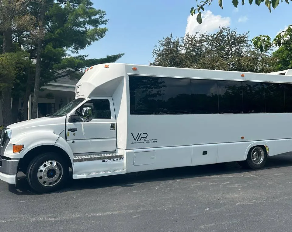White Tiffany Party Bus for party bus rental